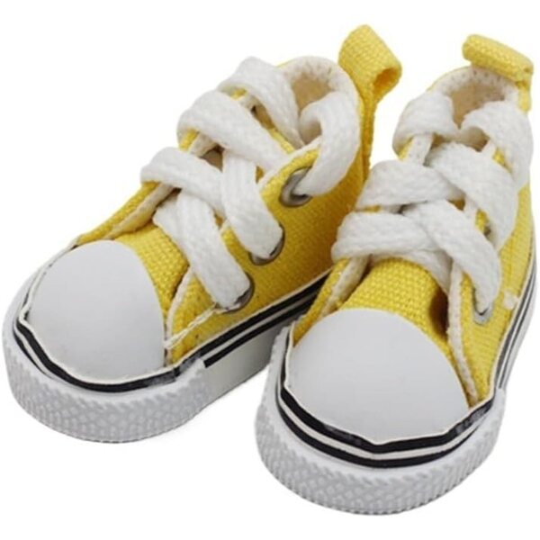 Scarpe in Tela con Lacci per Bambole BJD 1/6 - Accessori Costume 5 cm Gialle