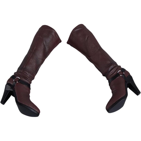 Oshhni Bottine 1/6 Rosso Bordeaux per Figurine 30 cm, Scarpe di Moda Eleganti