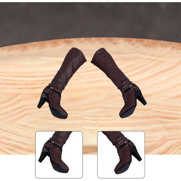 Oshhni Bottine 1/6 Rosso Bordeaux per Figurine 30 cm, Scarpe di Moda Eleganti