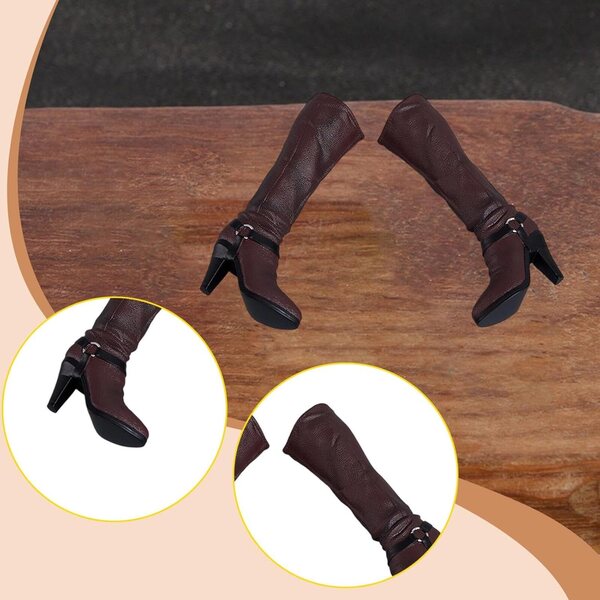 Oshhni Bottine 1/6 Rosso Bordeaux per Figurine 30 cm, Scarpe di Moda Eleganti