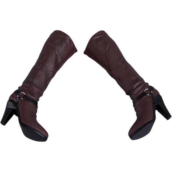 Oshhni Bottine 1/6 Rosso Bordeaux per Figurine 30 cm, Scarpe di Moda Eleganti