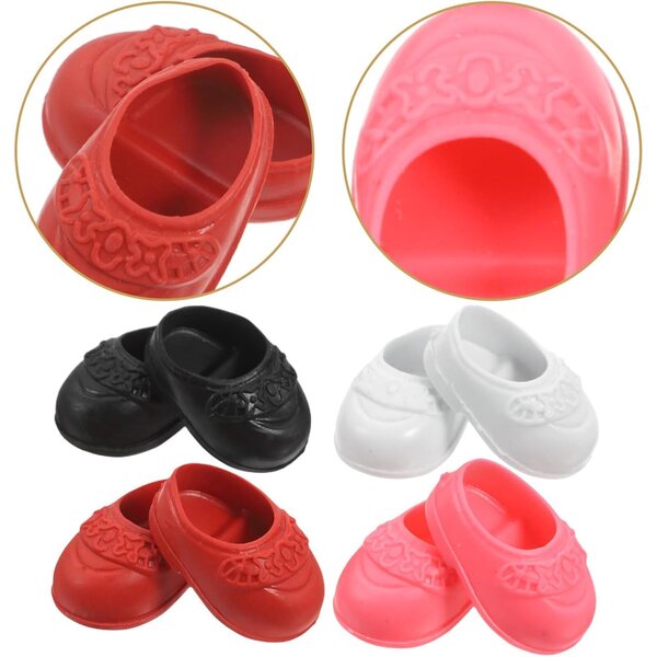 Ballerine Miniature per Bambole 17 cm - 4 Paia Scarpe Piatti Colorate BESTonZON