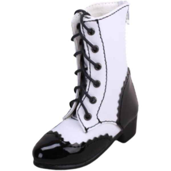Bottine Bianca für 1/4 Puppen – Gelenkschuhe aus PU-Leder und Stoff