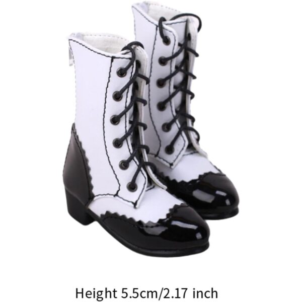 Bottine Bianca für 1/4 Puppen – Gelenkschuhe aus PU-Leder und Stoff