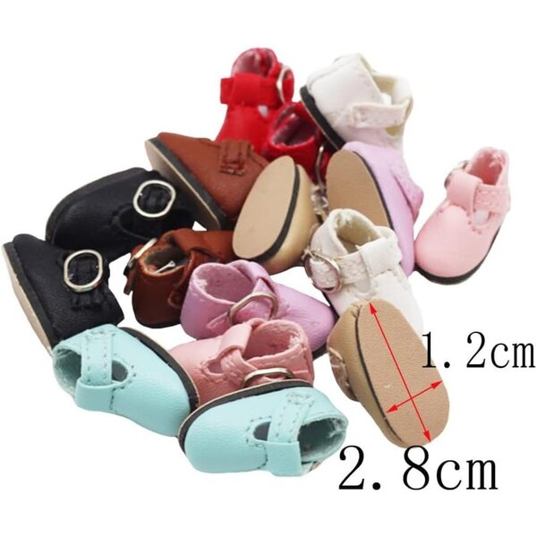 Lederschuhe mit Schnalle für Blythe Momoko AZONE 1/6 Puppen, stilvolle Accessoires