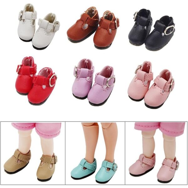 Lederschuhe mit Schnalle für Blythe Momoko AZONE 1/6 Puppen, stilvolle Accessoires