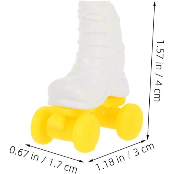 GALPADA Mini Pattini A Rotelle per Bambole Set 4 Paia Plastica Bianco e Rosa