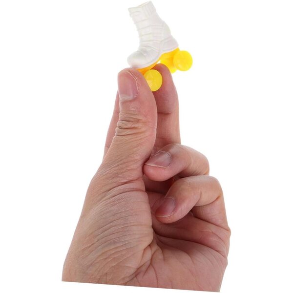 GALPADA Mini Pattini A Rotelle per Bambole Set 4 Paia Plastica Bianco e Rosa