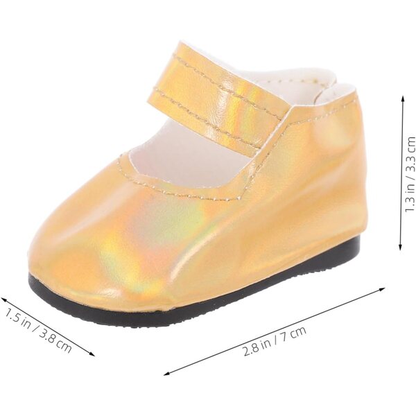 Goldene PU-Miniaturpuppenschuhe – stilvolles und robustes Design für Puppenzubehör