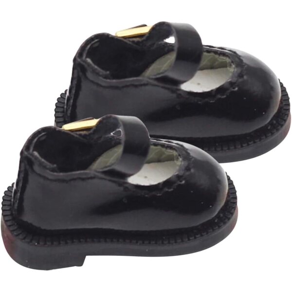Mini Scarpe per Bambole Nere in PU 3,2 cm - Accessori Decorativi per Bambini e Collezionisti