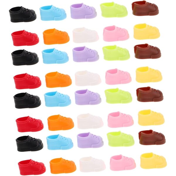 GALPADA 40 paia di scarpe piatte miniatura per bambole 17 cm accessori casa delle bambole