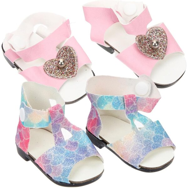 NOLITOY Mini Scarpe per Bambole 18 Pollici, Set 2 Paia, Resistenti e Colorate