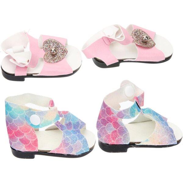 NOLITOY Mini Scarpe per Bambole 18 Pollici, Set 2 Paia, Resistenti e Colorate