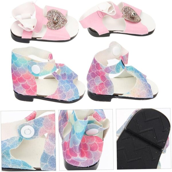 NOLITOY Mini Scarpe per Bambole 18 Pollici, Set 2 Paia, Resistenti e Colorate