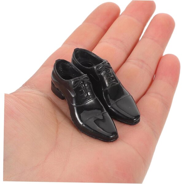 1/6 schwarze Kunststoff-Miniaturschuhe für 12-Zoll-Figuren, hochwertiges Zubehör