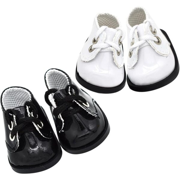 Iplusmile Mini-Lederschuhe für 20-cm-Puppen, Set mit 2 Paaren, kreative Dekorationen und Accessoires
