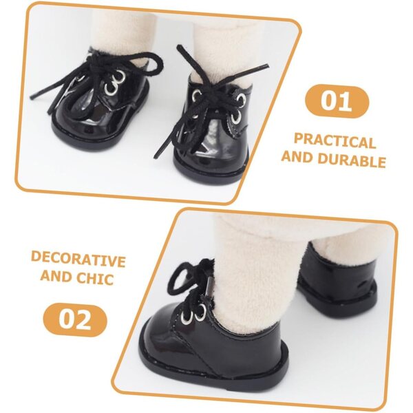 Iplusmile Mini-Lederschuhe für 20-cm-Puppen, Set mit 2 Paaren, kreative Dekorationen und Accessoires