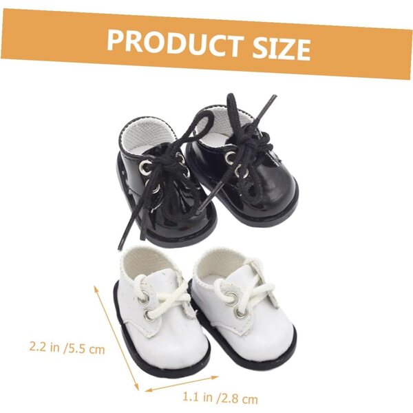Iplusmile Mini-Lederschuhe für 20-cm-Puppen, Set mit 2 Paaren, kreative Dekorationen und Accessoires