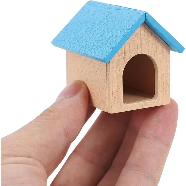 Cuccia Miniatura in Legno Alasum per Casa delle Bambole Blu, 5x4x4 cm