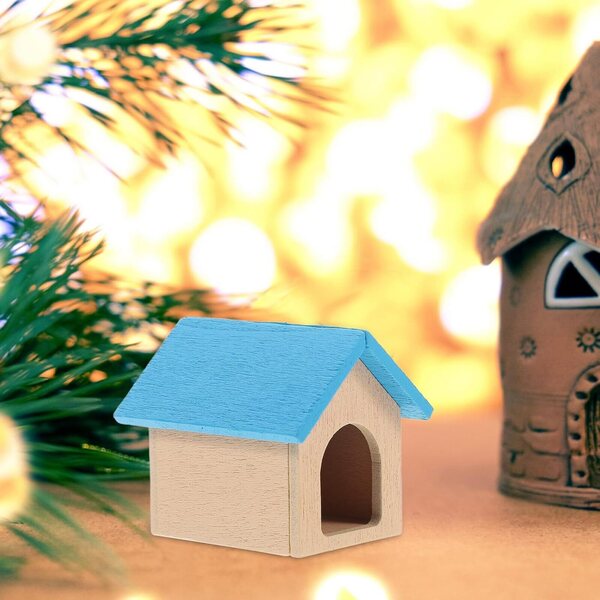 Cuccia Miniatura in Legno Alasum per Casa delle Bambole Blu, 5x4x4 cm