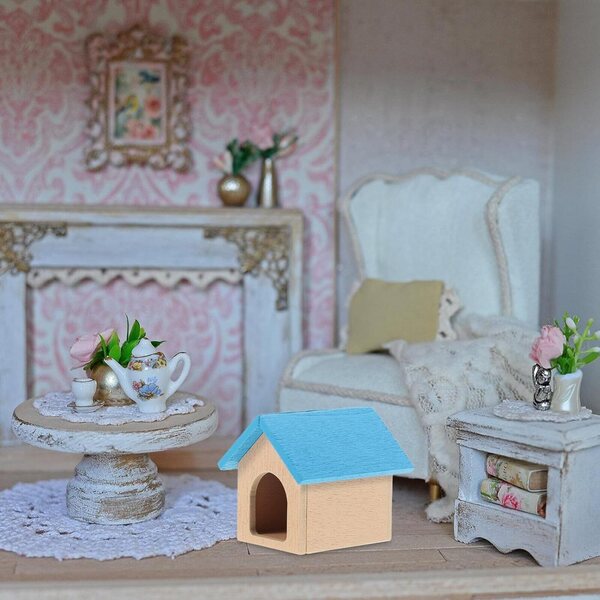 Cuccia Miniatura in Legno Alasum per Casa delle Bambole Blu, 5x4x4 cm