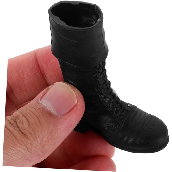 Bottine nera per bambole BJD miniature Hemobllo in resina, scarpe intercambiabili
