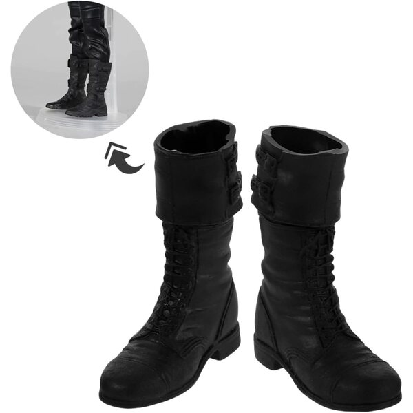 Bottine nera per bambole BJD miniature Hemobllo in resina, scarpe intercambiabili