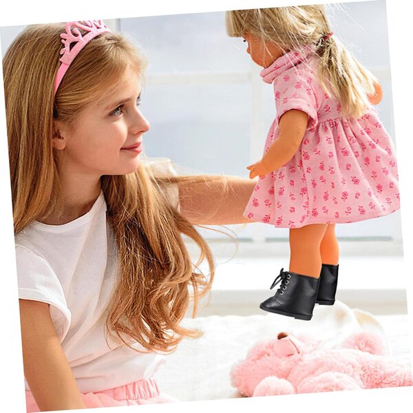 Stivali Miniature NOLITOY in PU Nere per Bambole 45 cm - Accessori Decorativi Resistenti