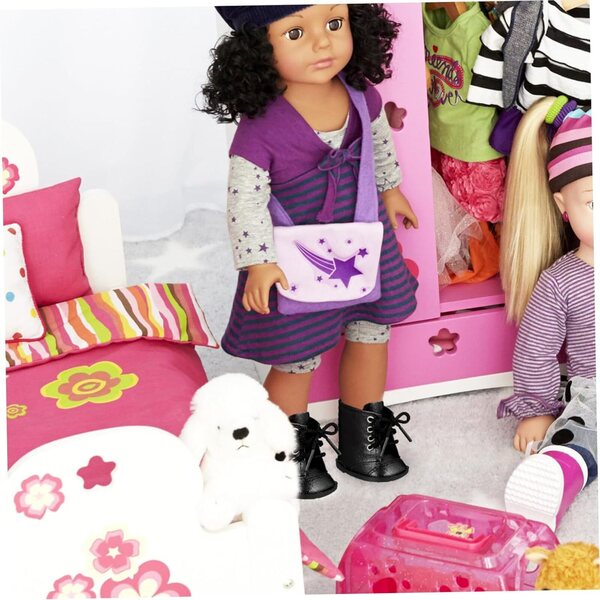 Stivali Miniature NOLITOY in PU Nere per Bambole 45 cm - Accessori Decorativi Resistenti