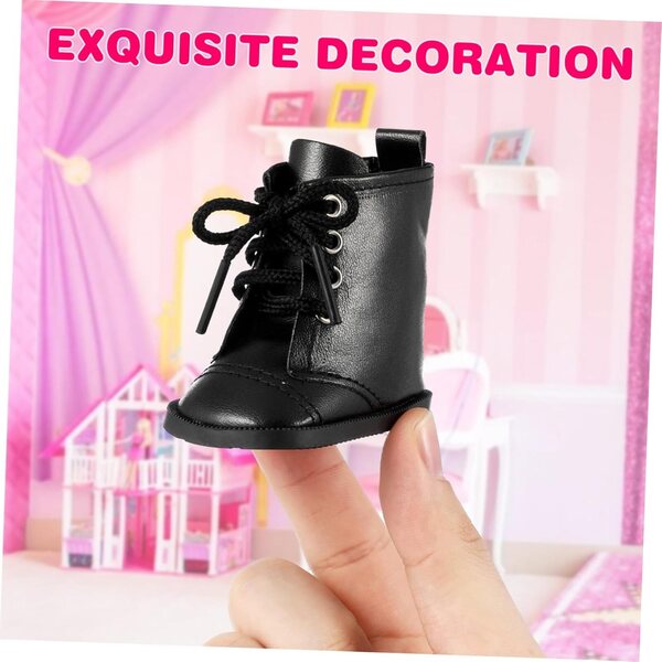 Stivali Miniature NOLITOY in PU Nere per Bambole 45 cm - Accessori Decorativi Resistenti