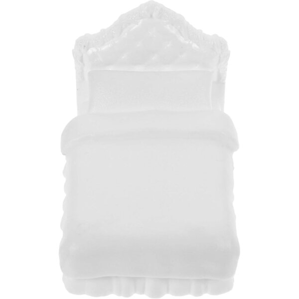 ORFOFE Mini Letto Matrimoniale per Casa delle Bambole, Accessorio Camera da Letto 8x5x5 cm