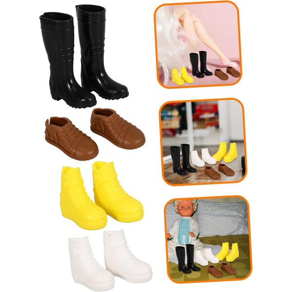 GALPADA 8 Paia Scarpe Miniature in Plastica per Bambole 30cm, Accessori Decorativi