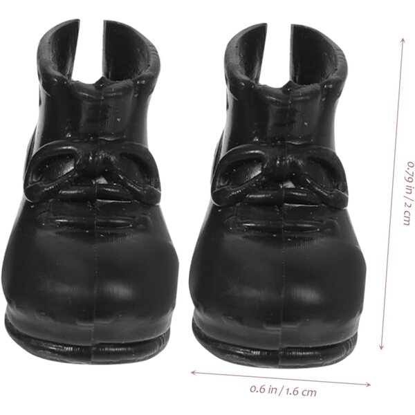Set mit 20 Mini-Schuhen für Puppen aus farbigem Kunststoff, glattes Design und ohne Montage