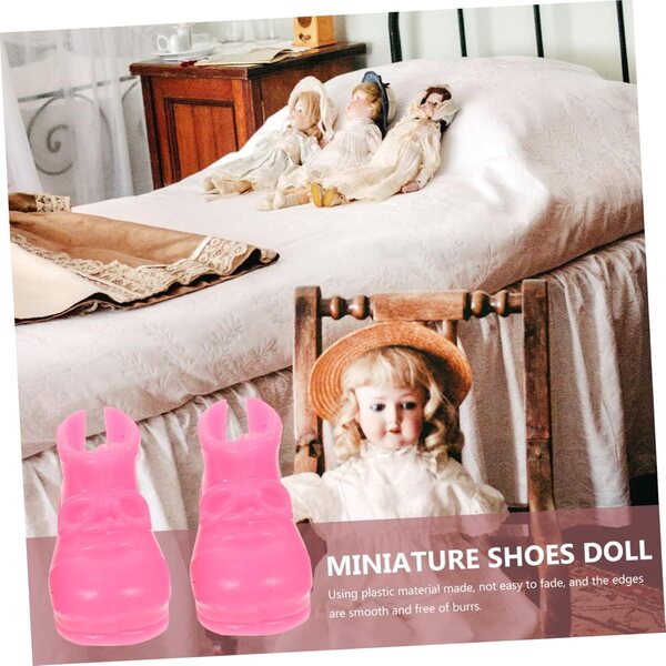 Set mit 20 Mini-Schuhen für Puppen aus farbigem Kunststoff, glattes Design und ohne Montage