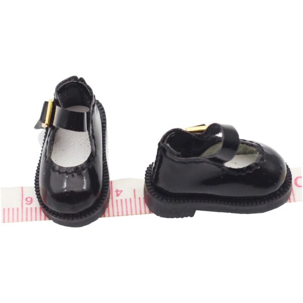 Schwarze Mini-Schuhe für BJD-Puppen – widerstandsfähiges dekoratives Zubehör, 3,2 x 1,8 x 1,5 cm