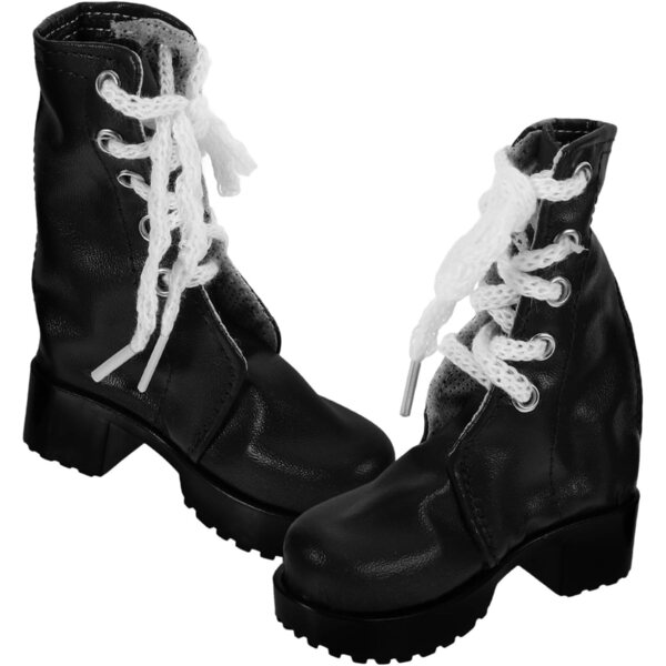 Schwarze Mini-Stiefel für BESTonZON-Puppen aus widerstandsfähigem PU, 9,8 x 8 x 3,3 cm, Dekoration und Spiel
