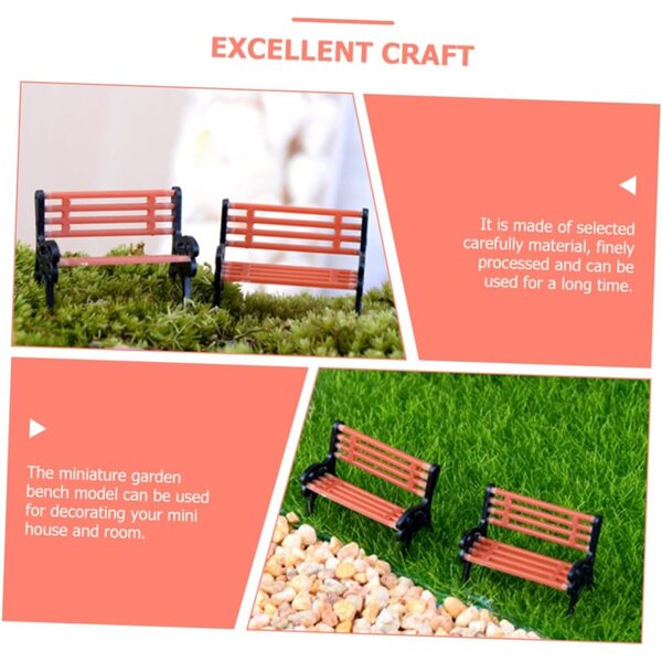 Set da 3 Panchine Miniature per Casa delle Bambole, Mobili Decorativi Realistici