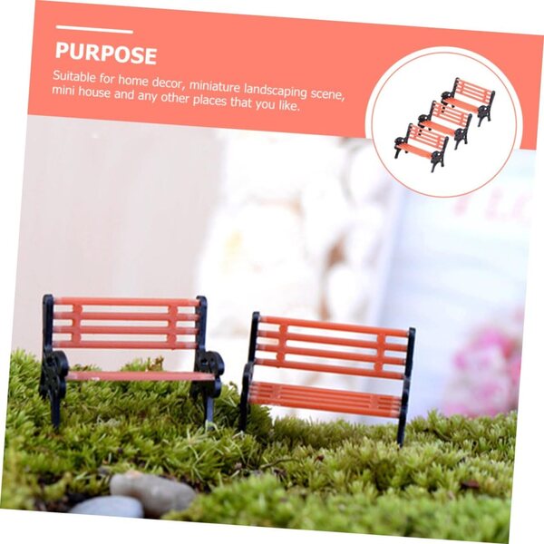 Set da 3 Panchine Miniature per Casa delle Bambole, Mobili Decorativi Realistici