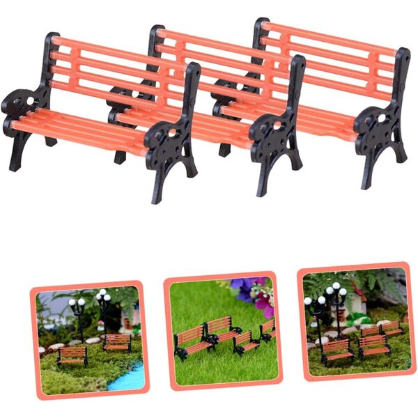 Set da 3 Panchine Miniature per Casa delle Bambole, Mobili Decorativi Realistici