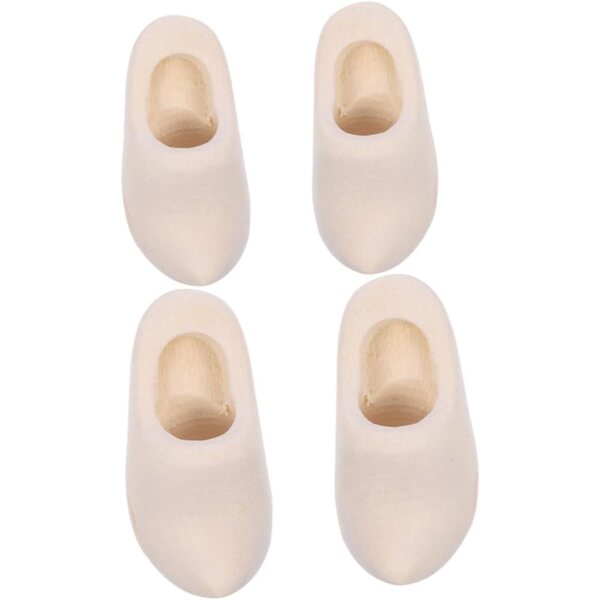 Hemobllo Mini Sabots Non Peints 4 Paires per DIY Decorazioni Casa Bambole