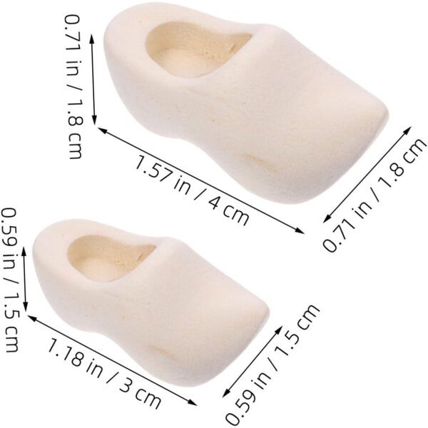 Hemobllo Mini Sabots Non Peints 4 Paires per DIY Decorazioni Casa Bambole