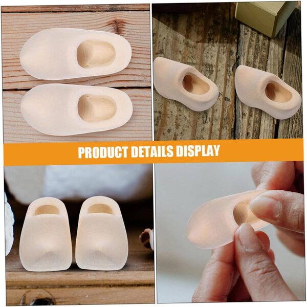 Hemobllo Mini Sabots Non Peints 4 Paires per DIY Decorazioni Casa Bambole