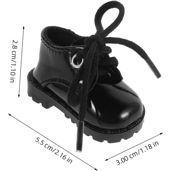 Mini Scarpe in Pelle Sintetica Nera per Puppe 15-20 cm, Facili da Indossare