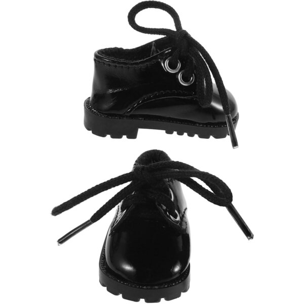 Scarpe Miniature in Similpelle Nere per Bambole 15-20 cm - Accessori Eleganti 1/6