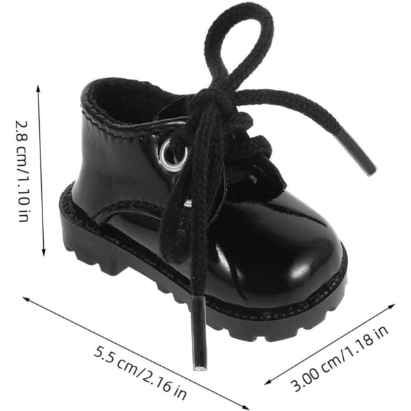 Scarpe Miniature in Similpelle Nere per Bambole 15-20 cm - Accessori Eleganti 1/6