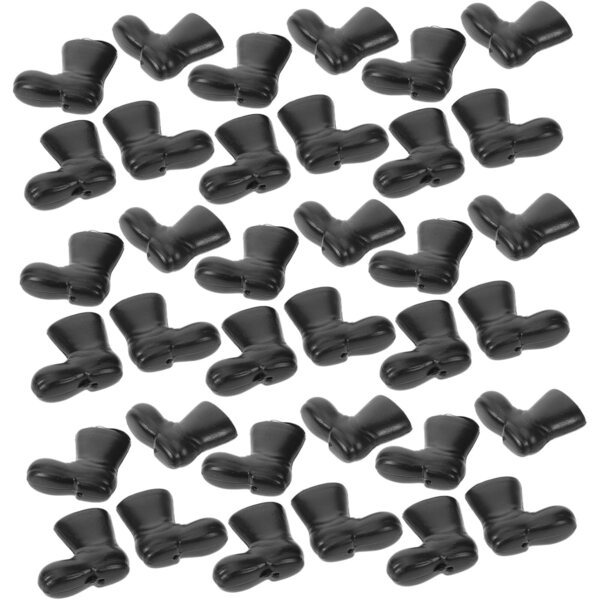 50 Mini Scarpe per Bambole in Plastica Nero - Accessori Decorativi per Mini Case e Giocattoli