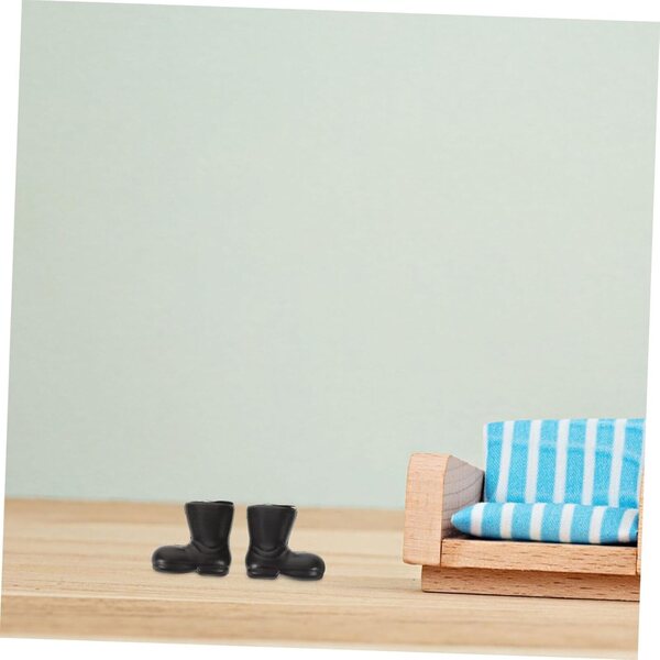 50 Mini Scarpe per Bambole in Plastica Nero - Accessori Decorativi per Mini Case e Giocattoli