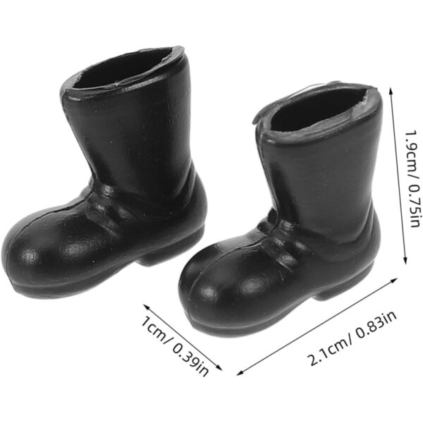 50 Mini Scarpe per Bambole in Plastica Nero - Accessori Decorativi per Mini Case e Giocattoli