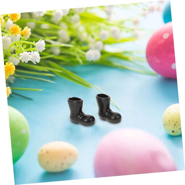 50 Mini Scarpe per Bambole in Plastica Nero - Accessori Decorativi per Mini Case e Giocattoli