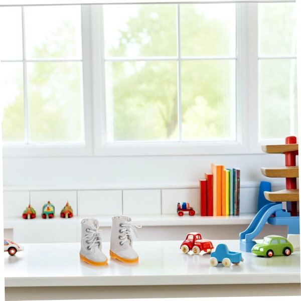 SOIMISS Mini Stivali Bianche in Tessuto per bambole 30 cm, Facili da Indossare